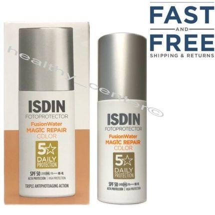 Isdin Fusion Water Magic Repair Color Spf 50 Tinted Sunscreen 50Ml 1.7Fl.Oz