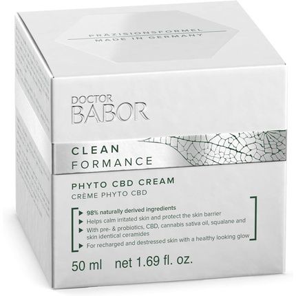 Doctor Babor Cleanformance Cbd Face Cream For Stressed And Damaged Skin With Cannabidiol Vegan Formula Phyto Cbd Cream 50Ml