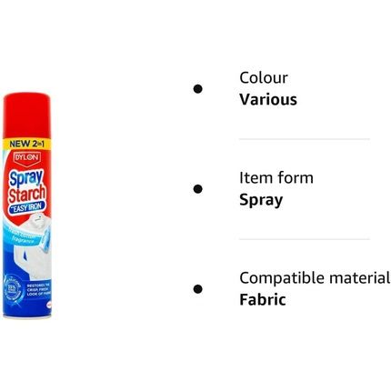 Dylon Easy Iron Spray Starch Fresh Cotton Fragrance 300Ml