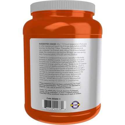 Now Sports Nutrition Micronized Creatine Powder 500G For Mass Building