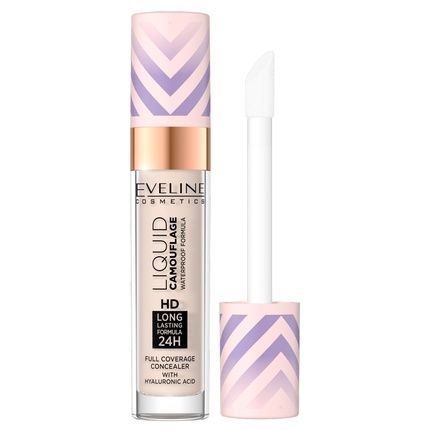 Eveline Liquid Camouflage Hd Waterproof Concealer With Hyaluronic Acid 01 Light Porcelain 7.5Ml