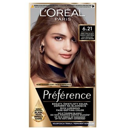 L'Oreal Preference Hair Color 6.21 Cool Opalescent Very Light Brown