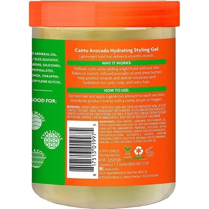 Cantu Avocado Hydrating Gel 18.5Oz 524G
