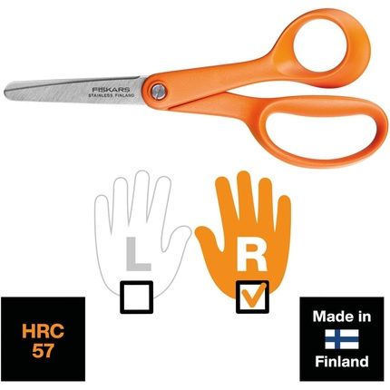 Fiskars Children'S Scissors For 6+ Years Total Length: 13Cm Stainless Steel Blades/Plastic Handles Orange Classic 1005166 13.4 X 1 X 5.6 Cm