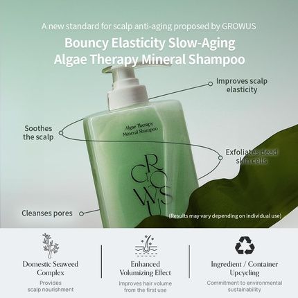 Growus Algae Therapy Mineral Shampoo With Seaweed Complex And Biotin 169 Fl