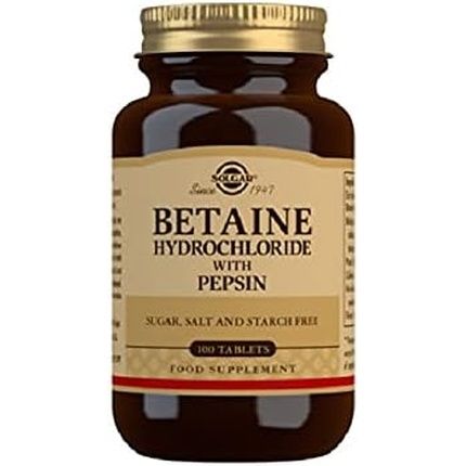 Solgar Betaine Hydrochloride With Pepsin Tablets - Maintains Healthy Digestion - Gluten Free