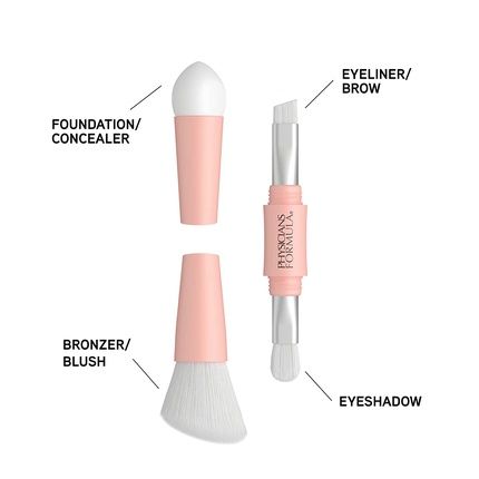 Physicians Formula 4-In-1 Makeup Brush Set For On-The-Go Application - Eyeshadow, Eyeliner/Brow, Bronzer/Brush, Foundation/Concealer Sponge - Image 3