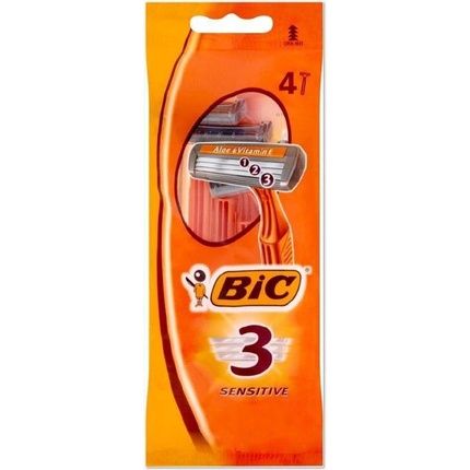 Bic 3 Sensitive Razors - Pack Of 4