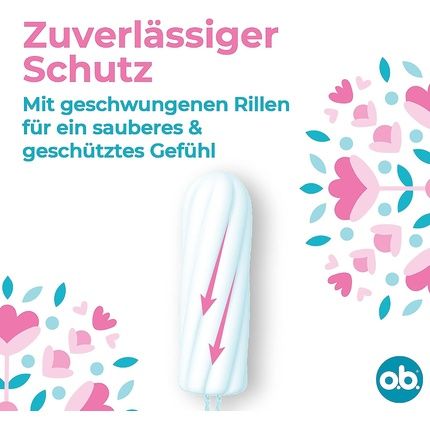 O.B. Original Super Plus Tampons With Staydry Technology And Curved Grooves