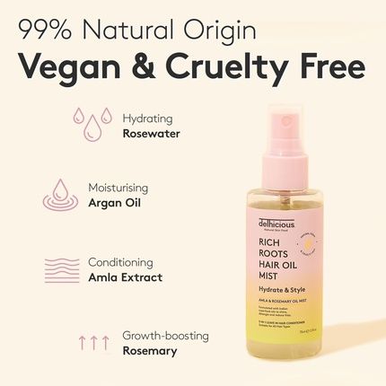 Delhicious 5-In-1 Leave-In Conditioner Spray Ayurvedic Hair Oil Mist - Image 3