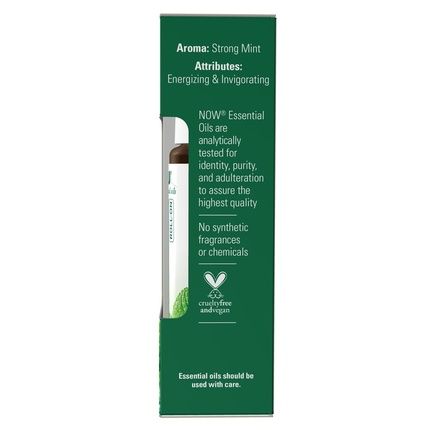 Now Foods Essential Oils Peppermint Roll-On Certified Organic Energizing