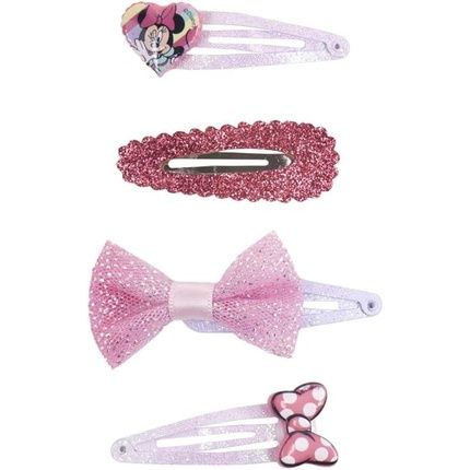 Minnie Mouse Hair Clips Pink Ideal For Decorating Hairstyles With Bow On Top And Glitter Original Product Designed In Spain