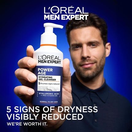 L'Oreal Men Expert Power Age Hydrating Gel Cleanser - Visibly Reduces Tightness