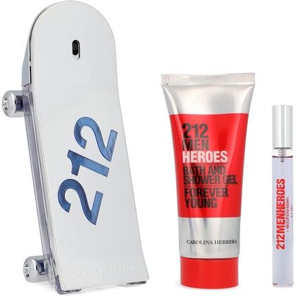 Herrera 212 Heroes Set: Edt Spray 90Ml + Shower Gel 100Ml + Edt Spray 10Ml