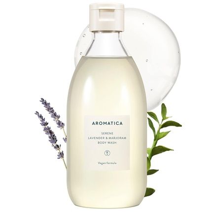 Aromatica Serene Body Wash Lavender & Marjoram 10.14Oz 300Ml Vegan Daily In-Shower Wash Blended With Naturally Derived Scents