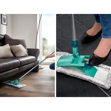 Leifheit Floor Mop Classic Xl Microfibre With Integrated Cloth Clamp, 42Cm - Image 3