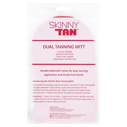 Skinny Tan Pink Velvet Tanning Mitt Velvety Soft Luxe Texture Waterproof Lining To Keep Hands Stain Free Smooth For Flawless Finish Long-Lasting And Machine Washable 1 Pc Applicator 1 Count - Image 3