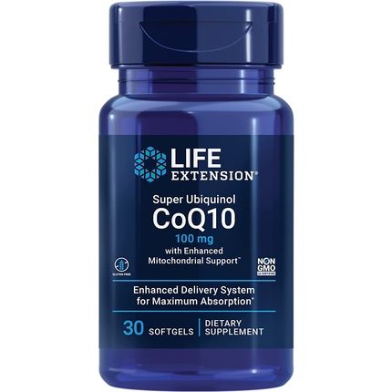 Life Extension Super Ubiquinol Coq10 With Enhanced Mitochondrial Support 100Mg 30 Softgels