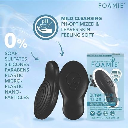 Foamie Cleansing Face Bar Activated Charcoal 60G - Image 3