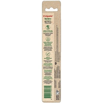 Colgate Soft Bamboo Toothbrush With Charcoal Infused Bristles For Sensitive Teeth - Biodegradable Bamboo Handle - 100% Natural - Promotes Good Dental Health