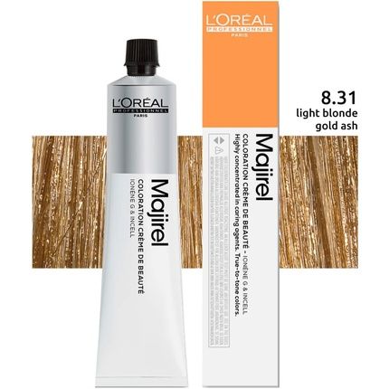 Loreal Majirel Eu Abs Ht/Rc 8.31 14B V511 Mj 8.31 Light Blonde Gold Ash 50Ml