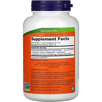 Organic Pure Maca Powder 7Oz