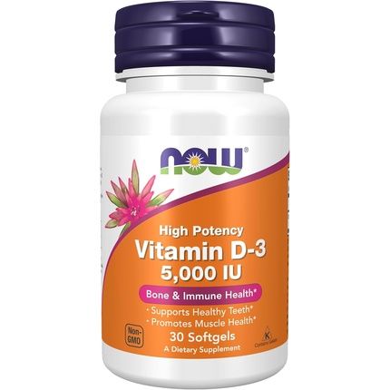 Now Foods Vitamin D3 5000 Iu Bone & Immune Health 30 Softgels