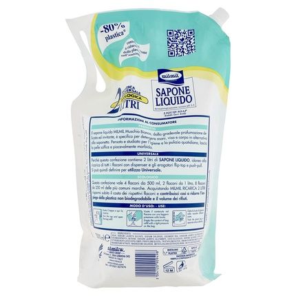 Milmil White Musk Liquid Soap 2000 Ml, Refill Format, Hand Soap
