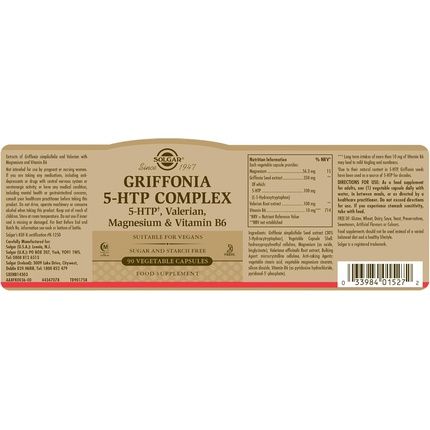 Solgar Griffonia 5-Htp Complex Sleep And Mood Support With Valerian Root