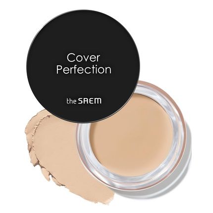 Thesaem Cover Perfection Pot Concealer #0.5 Ice Beige High Adherence Coverage Balm Matte Finish Sebum Control For Oily And Combination Skin