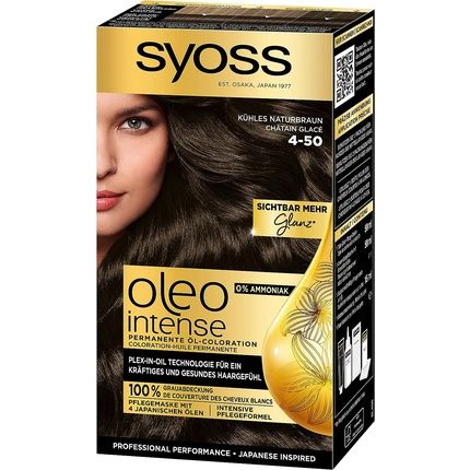 Syoss Oleo Intense Permanent Oil Coloration 4-50 Cool Natural Brown 115Ml