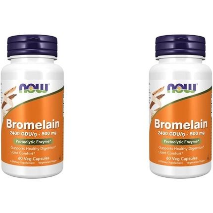 Now Bromelain Natural Proteolytic Enzyme 500Mg 60 Veg Capsules