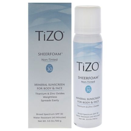 Tizo Sheerfoam Body And Face Nontinted Spf 30 Sunscreen 35 Oz