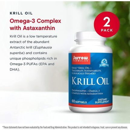 Jarrow Formulas Krill Oil - 60 Softgels - Phospholipid Omega-3 Complex With - Image 3