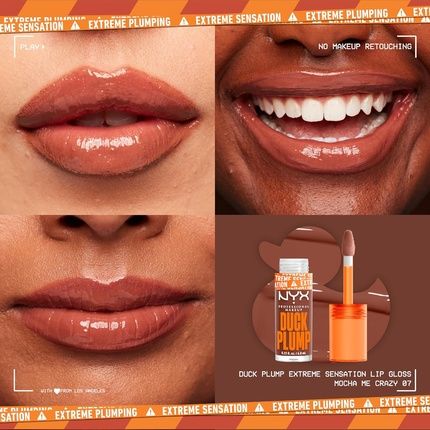 Nyx Professional Makeup Lip Plumping Gloss Intense Colour High Pigmentation Extreme Shine Infused With Spicy Ginger Vegan Formula Duck Plump Mocha Me Crazy - Image 3