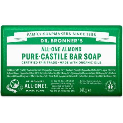 Dr Bronner'S Almond Pure Castile Bar Soap 140G
