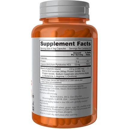 Now Sports Nutrition Amino Complete Protein Blend With 21 Aminos And B-6 120 Veg Capsules