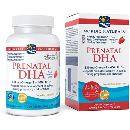 Nordic Naturals Prenatal Dha Strawberry 90 Capsules 830Mg