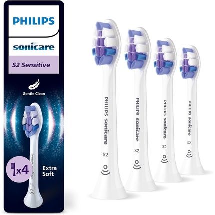 Philips Sonicare S2 Sensitive Genuine Replacement Toothbrush Heads - Pack Of 4