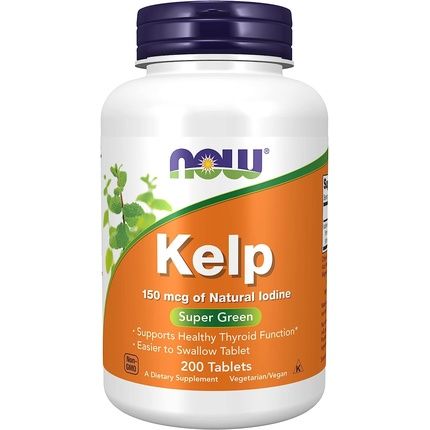 Now Kelp Natural Iodine Supplement 150Mcg - Super Green 200 Tablets