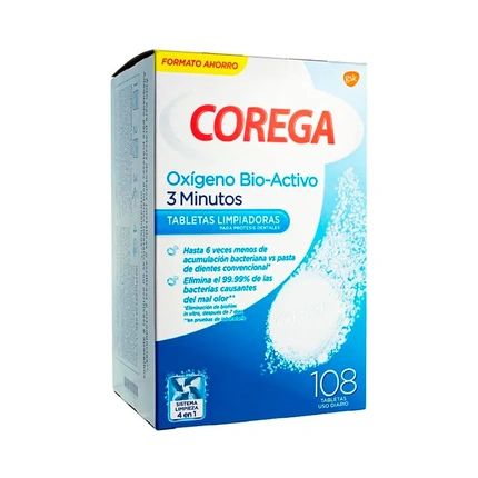 Corega Active Oxygen Biactive 108 Tablets