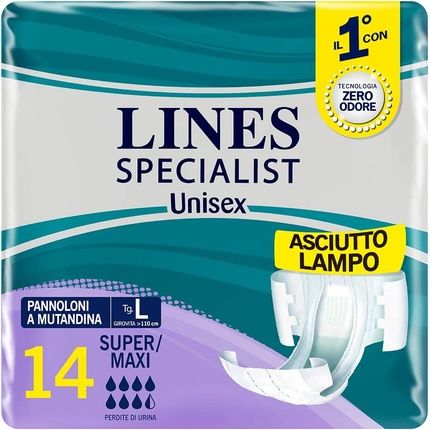 Lines Specialist Incontinence Nappy Size L 12+2