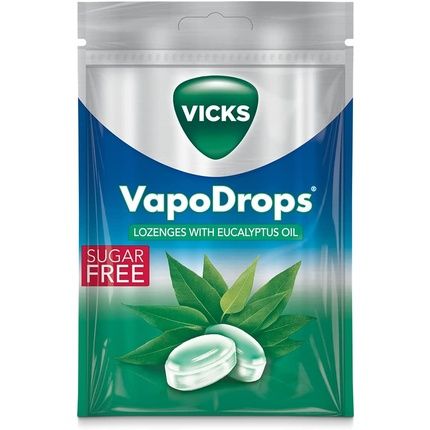 Vicks Vapodrops Eucalyptus Sugar Free Vegan Lozenges With Eucalyptus Oil 72G