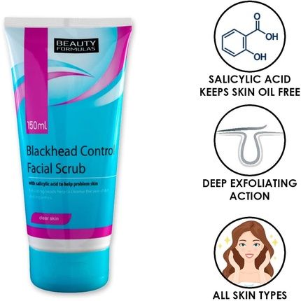 Beauty Formulas Facial Scrub Blackhead Control 150Ml