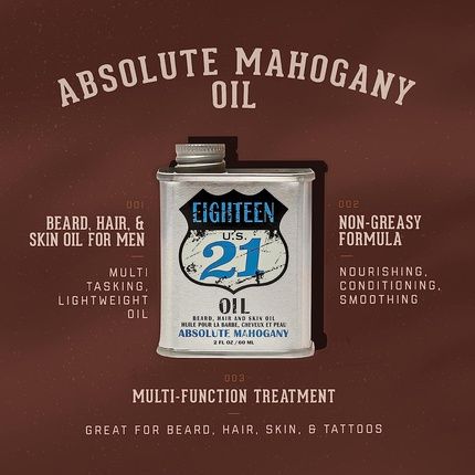 18.21 Man Made Hair Skin And Beard Oil For Men - Premium Tattoo And Mustache Care Products Absolute Mahogany - Image 3
