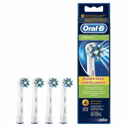 Oral-B Pro Cross Action 4 Replacement Brush Heads Original Oralb - Pack Of 4