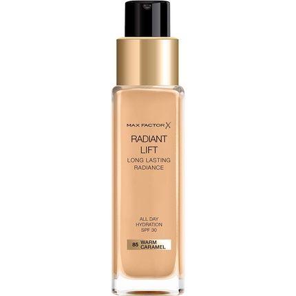 Max Factor Radiant Lift Liquid Pump Foundation With Spf30 And Hyaluronic Acid 085 Caramel 30Ml