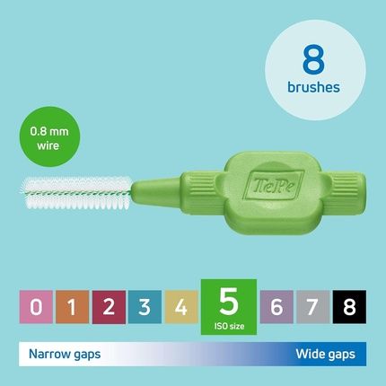 Tepe Interdental Brushes Original Green 8 Brushes 0.8Mm
