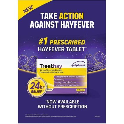 Galpharm Treathay Hayfever Relief Fexofenadine 120Mg 10 Tablets