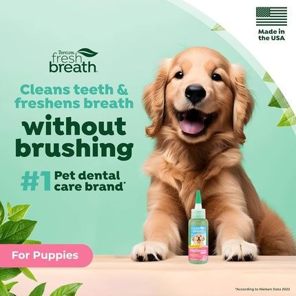 Tropiclean Fresh Breath Puppy Teeth Cleaning Gel - No Brushing Dental Care
